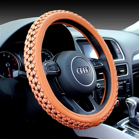 Kkysyelva Car Steering Wheel Cover 38cm Fashion Wheel Covers For Women