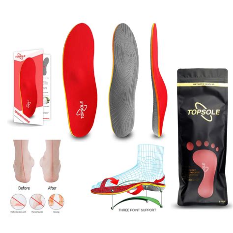 Buy Topsole Flat Feet Metatarsal Orthotic Insoles Arch Support Full Length Inserts Metatarsal