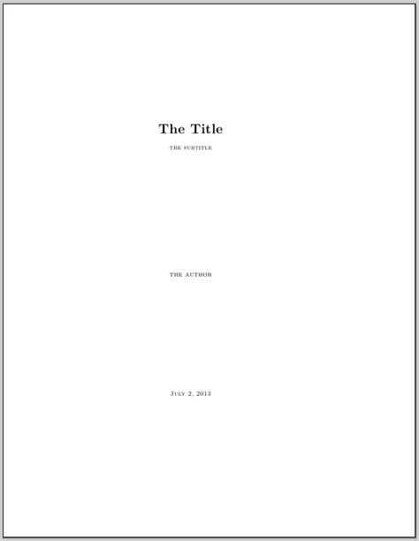The example above shows the proper method. Making a title page with a subtitle in Memoir - TeX ...