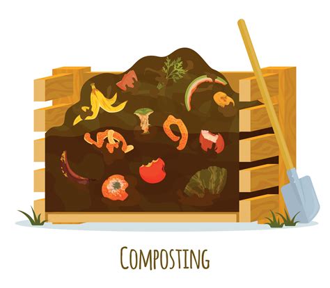 Compost Composting Flat Composition 24853860 Vector Art At Vecteezy