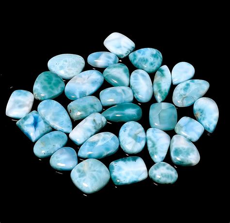 4pcs 15 30mm Genuine Blue Larimar Gemstones For Jewelry Etsy