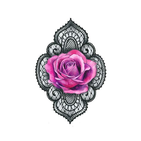 Lace Rose Tattoo Icon