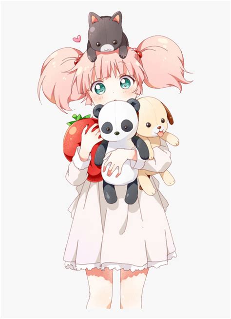 Girl Anime Kawaii Cat Meow Strawberry Panda Pink
