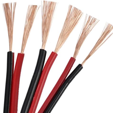 Fine Copper Red Black Wire 2x0 75 2 Core Double Color Parallel Line