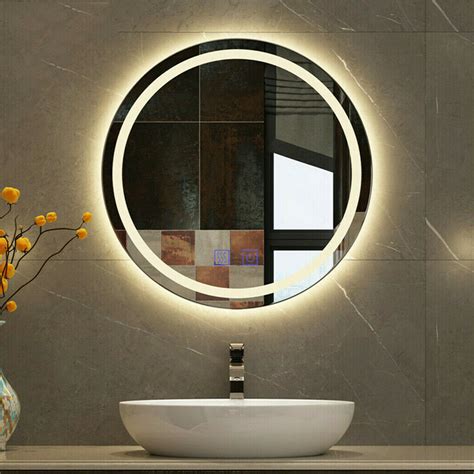 round led bathroom mirror illuminated demister light up anti fog
