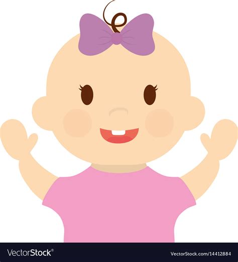 Cute Baby Girl Icon Royalty Free Vector Image Vectorstock