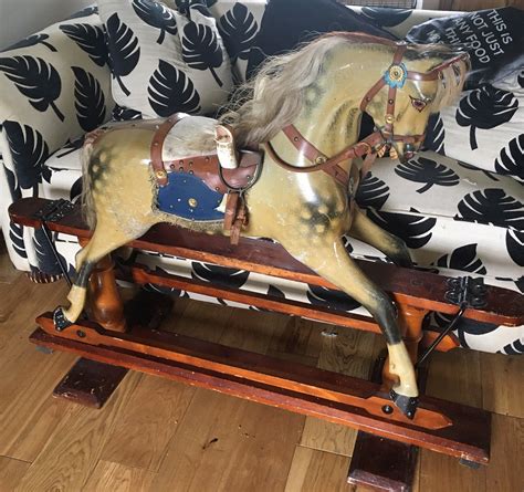F H Ayres Attributed Antique Rocking Horse With Stamped 1880 Patent