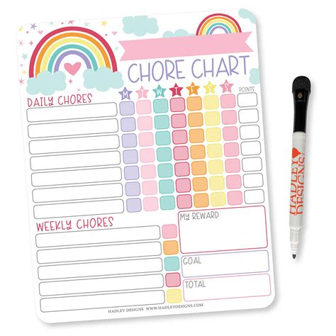 Buy Rainbow Kids Chore Chart Magnetic Reward Chart For Kids Good