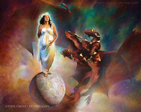Woman On Moon With Dragon Hd — Creitz Illustration Studio