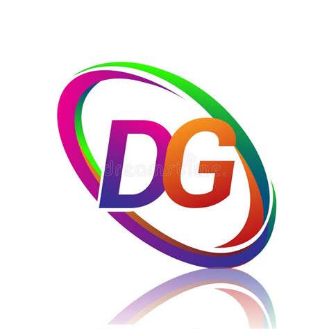 letter dg logotype design for company name colorful swoosh vector logo for business and company