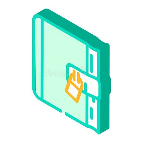 Diary With Lock Isometric Icon Vector Illustration Stock Vector