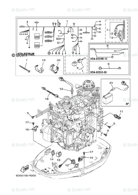 Yamaha 285pe inboard motor catalog electric cables : Yamaha Outboard Parts by Year 2006 And Later OEM Parts Diagram for Electrical 4 | Boats.net