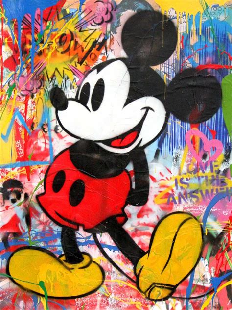 Mickey Mouse Mixed Media 2017 By Street Artist Mr Brainwash Is A