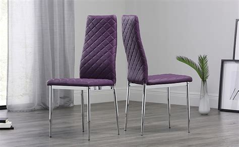 Enjoy free shipping on most stuff, even big stuff. Renzo Purple Leather Dining Chair Chrome Leg | Furniture ...