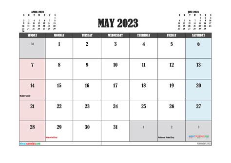 May 2023 Calendar Printable For Free 3 Month Calendar In 2021