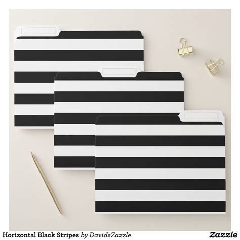 Horizontal Black Stripes File Folder Zazzle Folder Cover Design