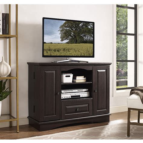Led displays are ideal for heavy duty 24 7 operation 42 Inch Espresso Wood Highboy TV Stand by Walker Edison