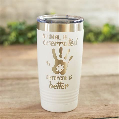 Normal Is Overrated Different Is Better Engraved Autism Tumbler