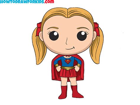 How To Draw Supergirl Easy Drawing Tutorial For Kids