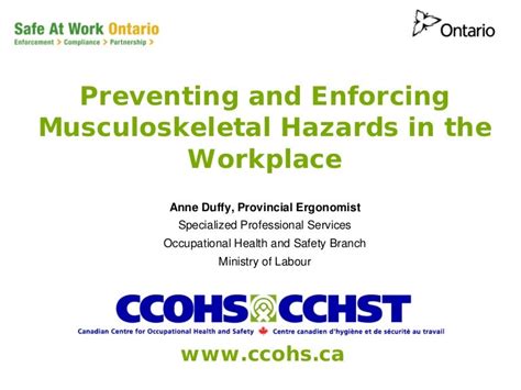 Musculoskeletal Hazards In The Workplace