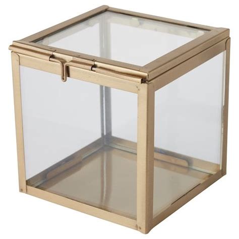 Sammanhang Display Box With Lid Black Glass Ikea Decorative
