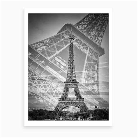Eiffel Tower Double Exposure Canvas Print By Melanie Viola Fy