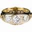 Chunky Retro 18K Rose Gold Ring 3 Large Diamonds 160ctw Unisex From 