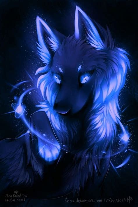 1920x1080px 1080p Free Download Lady Blue Wolf Animal Neon Hd