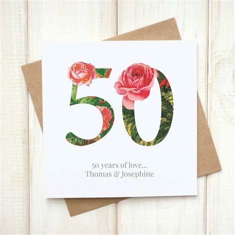 While every anniversary should be a huge celebration, it is always nice to pay special attention to milestone anniversaries such as the first, fifth, 10th, 25th, 30th, 40th, 50th, 60th and 75th year. Personalised Golden 50th Wedding Anniversary Card By Chi Chi Moi | notonthehighstreet.com