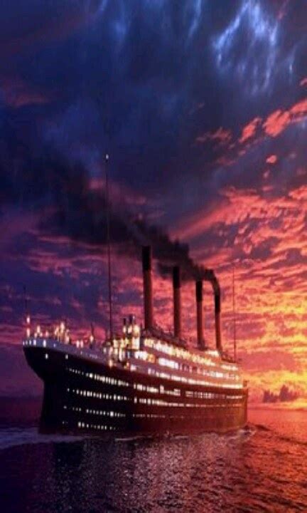 Titanic With A Beautiful Sunset Titanic Ship Titanic Movie Titanic