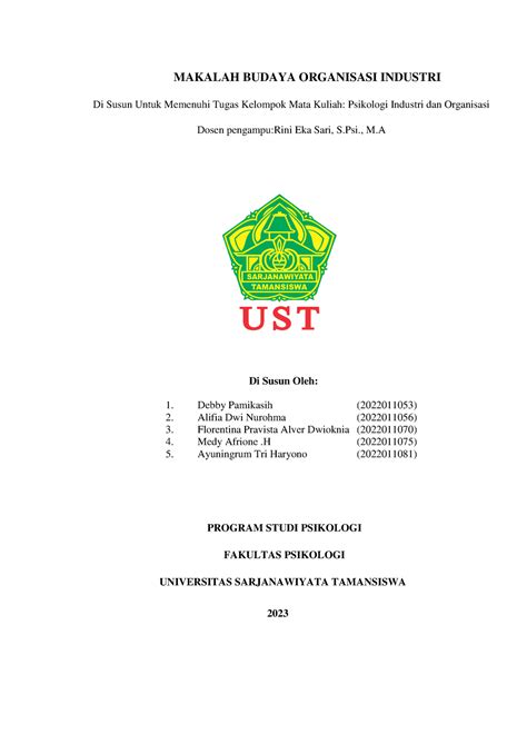 Makalah Budaya Organisasi Industri - MAKALAH BUDAYA ORGANISASI INDUSTRI