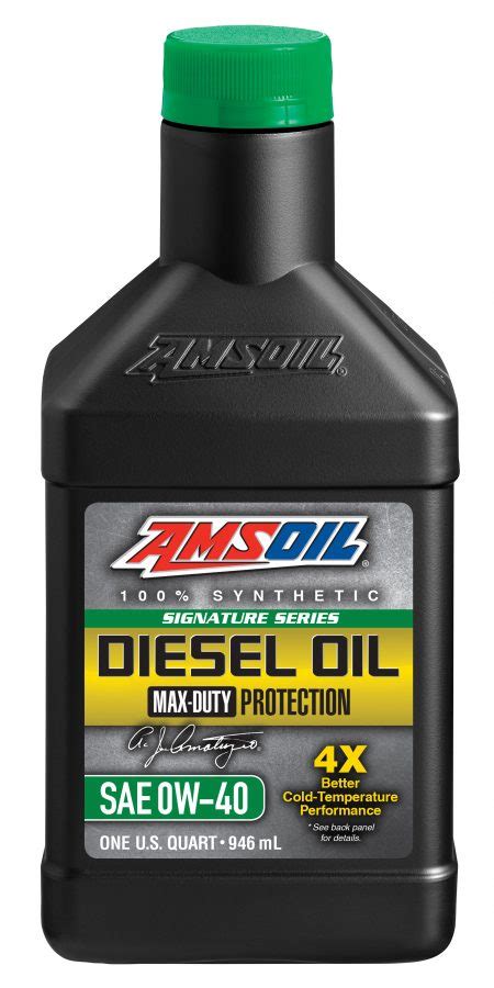 Using amsoil synthetic motor oil has no affect on vehicle warranties. AMSOIL Signature Series Max-Duty Synthetic SAE 0W-40 ...