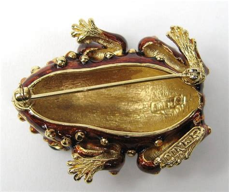 Ciner Swarovski Crystal Frog Brooch Pin 1980s New Never Worn For Sale