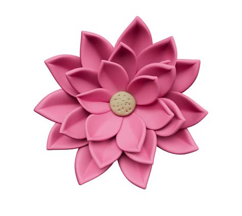 3d Illustration Of Blooming Pink Color Lotus Flower 9585323 Png
