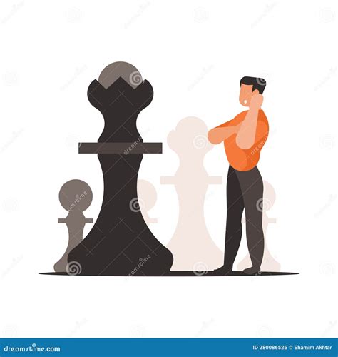 Chess Player Bearing Down The Opponent Continuous One Line Drawing