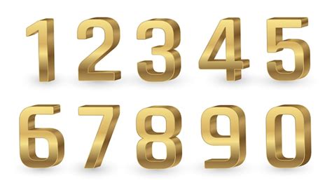 Gold 3d Numbers Vector Premium Download