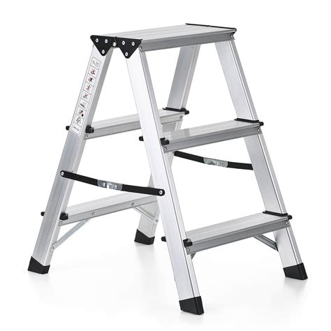 Ikayaa Folding 2 Step Ladder 330 Pound Capacity Portable Aluminum