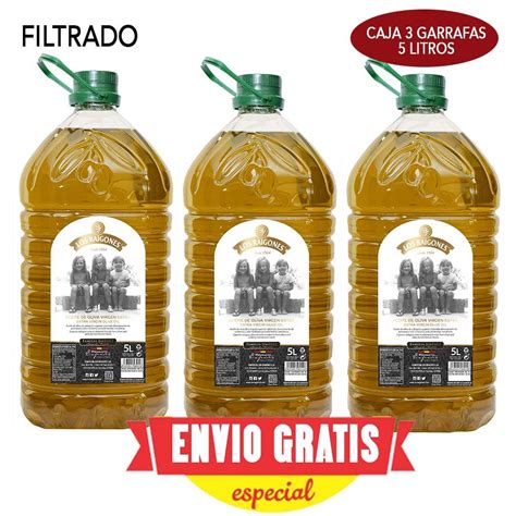 aceite de oliva virgen extra filtrado cosecha 2021 2022 caja 3 garrafas de 5 l los raigones