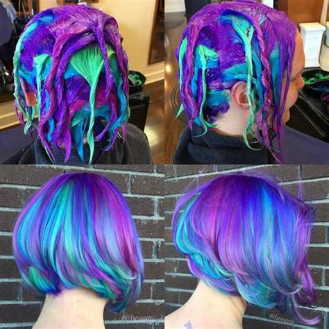 Green Blue Purple Hair Color Purple Hair Styles Hair