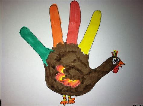 450x450 make hand print turkeys from colored paper. Hand Turkey Drawings: Celebrate Thanksgiving By Sending Us ...