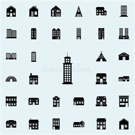 Property Type Icons Stock Vector Illustration Of Modern 89978387
