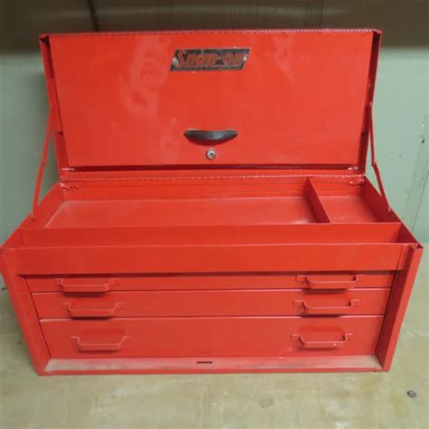 Vintage Snap On Drawer Flip Top Red Tool Box Kra B Picclick