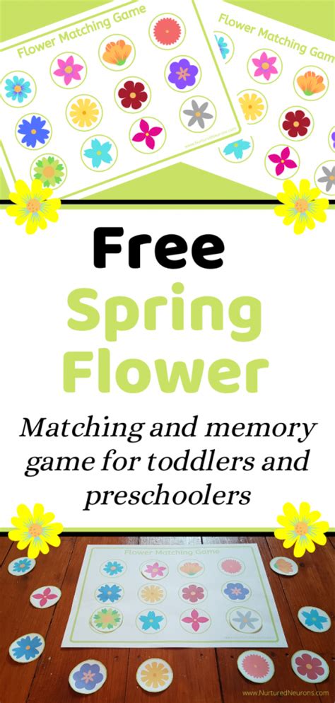 Printable Spring Flower Matching Game For Toddlers Nurtured Neurons
