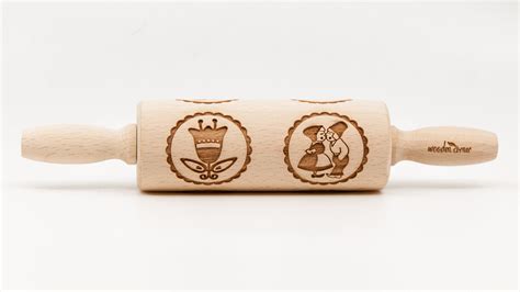 No R061 Dutch Pattern Holland Embossing Rolling Pin Engraved Rolling
