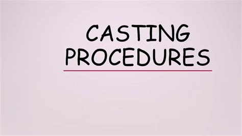 Casting Procedures Steps In Casting Youtube