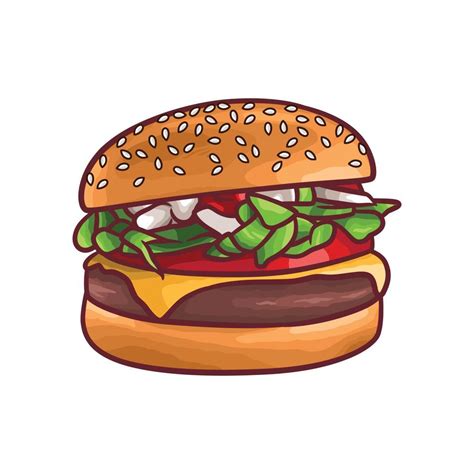 Hand Drawn Big Burger Illustration 6034883 Vector Art At Vecteezy