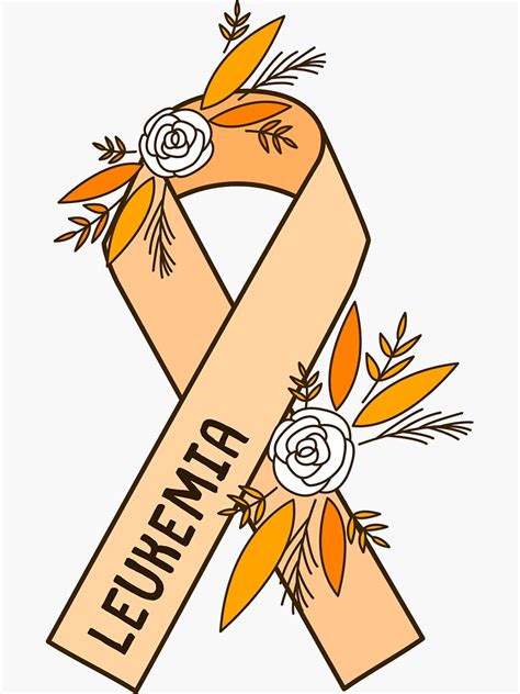 Leukemia Awareness Orange Ribbon Sticker For Sale By Lozo828 Redbubble