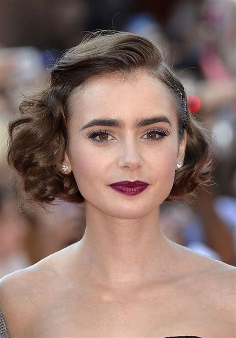 Celebrity Hair And Makeup Ideas Lily Collins At The Love Rosie