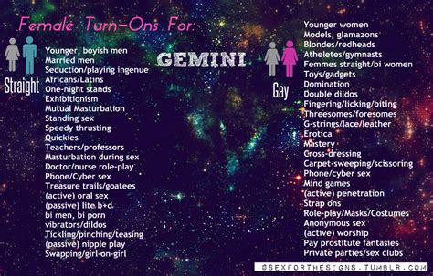Sex For The Signs Gemini FEMALE Turn Ons Heterosexual And