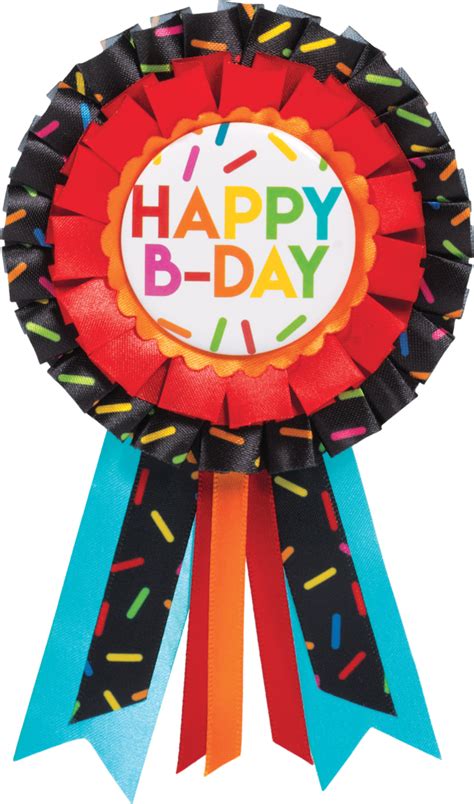 Balloon Birthday Happy B Day Award Ribbon Multi Coloured Sprinkles